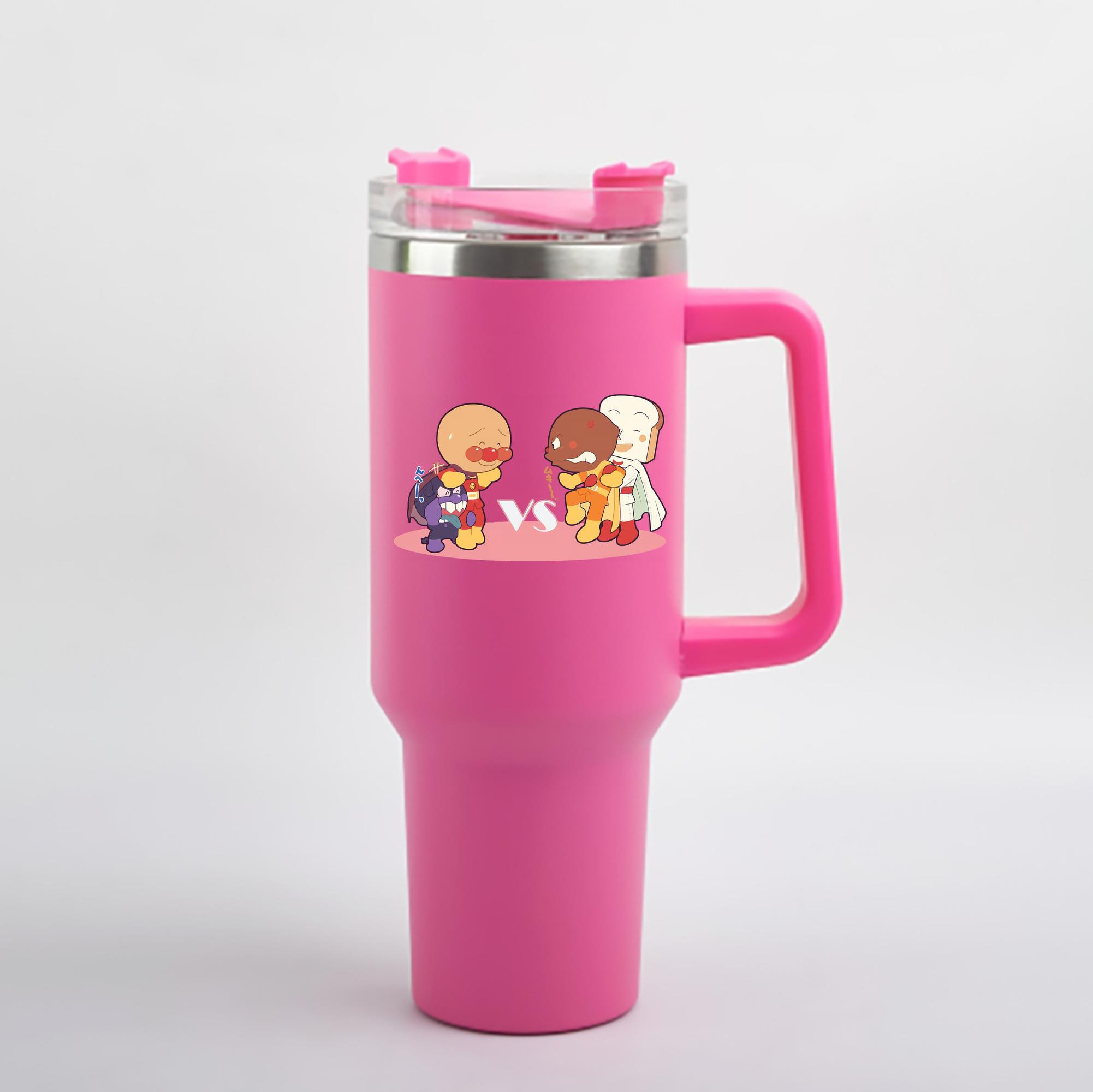 （画像用） アンパンマン Anpanman 1200mL車用タンブラー - クリスタルステッカー（プラスチックストロー付き）